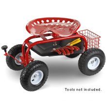 Garden Seat Cart with Four Wheels